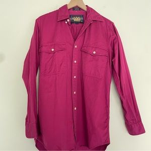 Ralph Lauren Pure Quality Chaps Men’s Hot Pink Long Sleeve Button Up Size Small